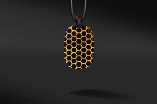Forged Carbon Honey Gold Amulet